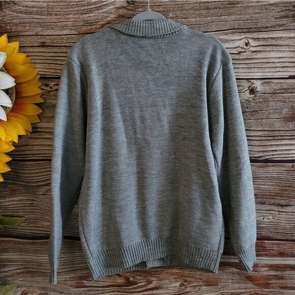 J.Blair sweater button front men's large gray Pre-owned - Picture 2 of 6